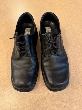 Josef Seibel Black Leather Lace-Up Oxfords